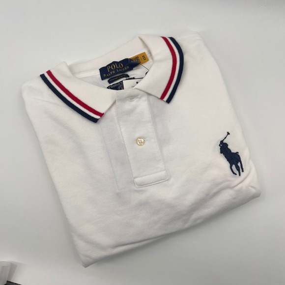 Polo Ralph Lauren US Olympic Team 2020 White Custom Slim Fit Polo Shirt XL NEW
